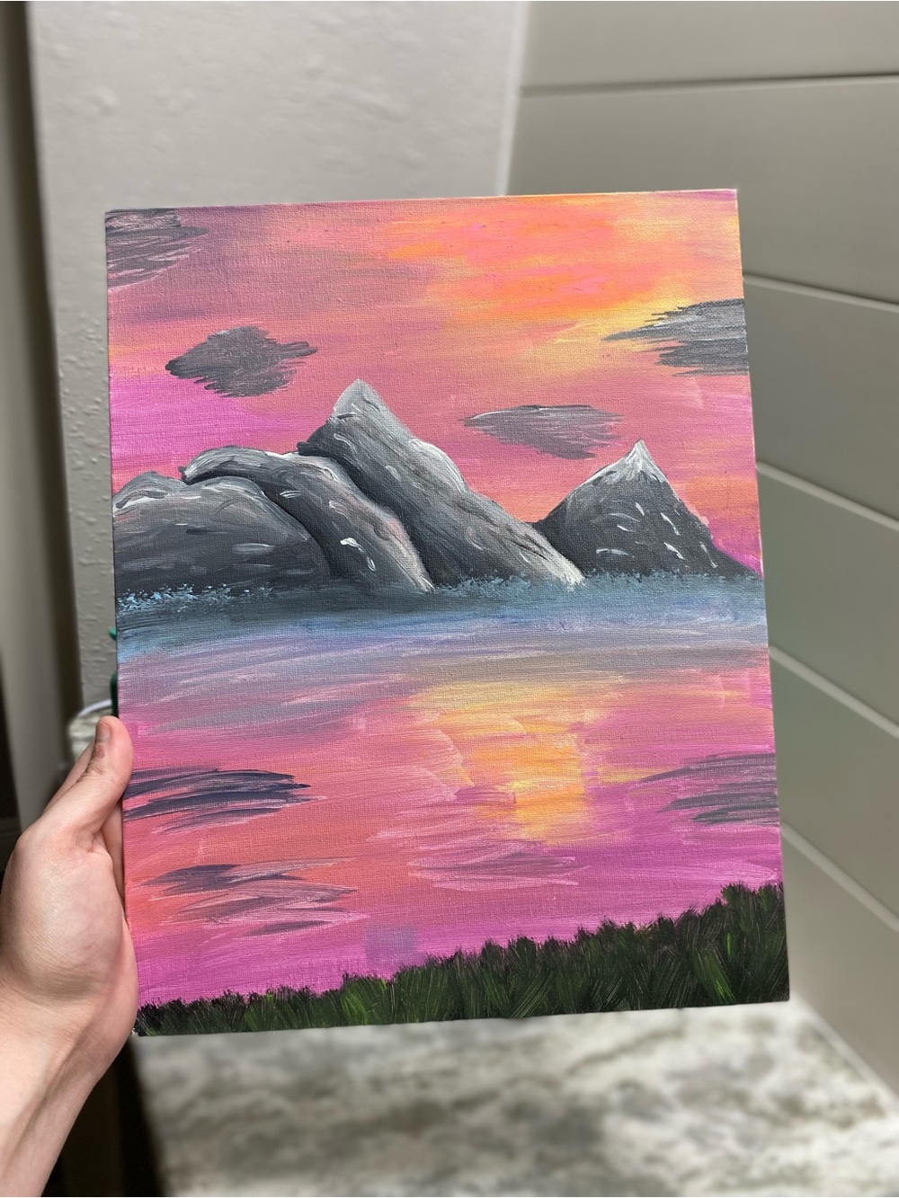 Sunset Mountain Canvas Board Art - Picture 4 of 5